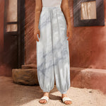 Smoke Grey Marble Print Harem Pants