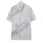 Smoke Grey Marble Print Hawaiian Shirt