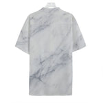 Smoke Grey Marble Print Hawaiian Shirt