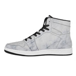 Smoke Grey Marble Print High Top Leather Sneakers