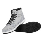 Smoke Grey Marble Print High Top Leather Sneakers