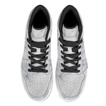 Smoke Grey Marble Print High Top Leather Sneakers