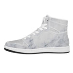 Smoke Grey Marble Print High Top Leather Sneakers