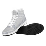 Smoke Grey Marble Print High Top Leather Sneakers