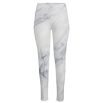 Smoke Grey Marble Print High-Waisted Pocket Leggings