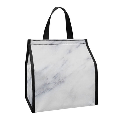 Smoke Grey Marble Print Insulated Lunch Tote