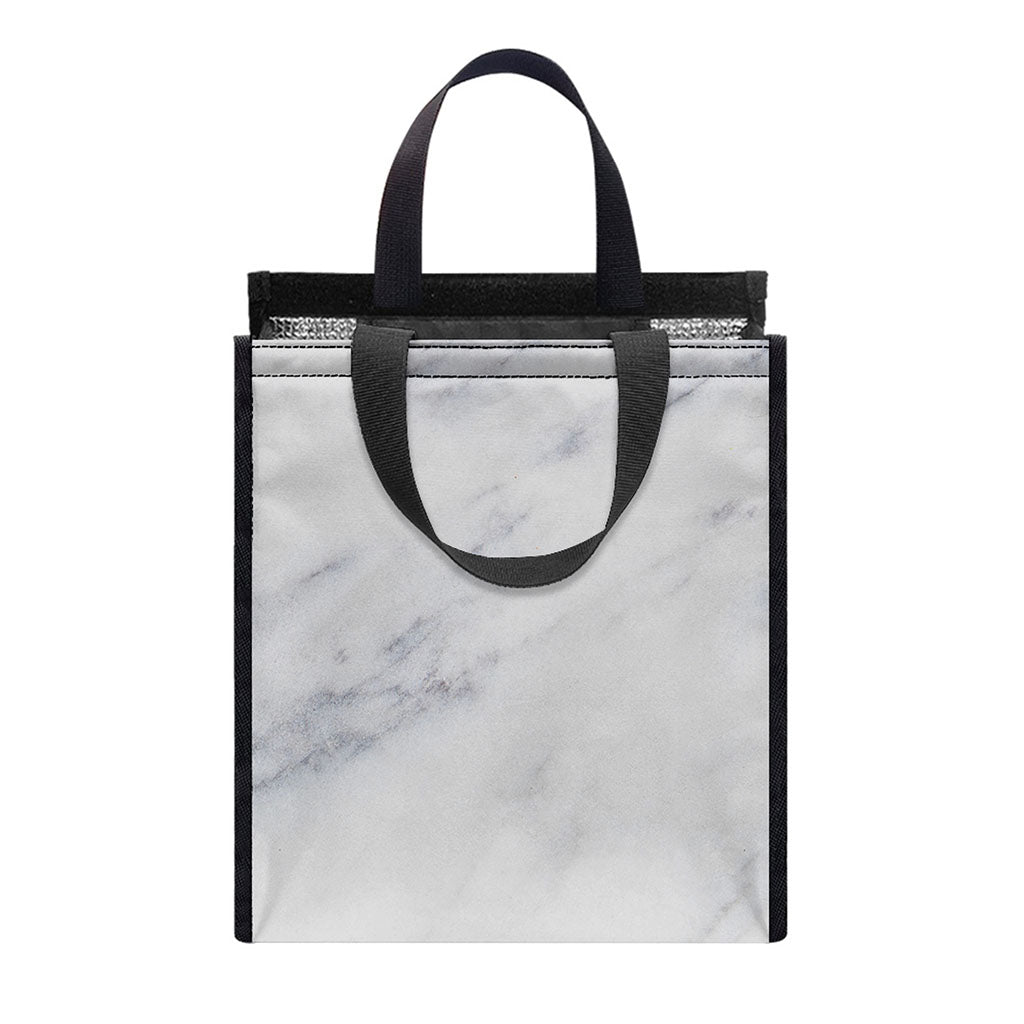 Smoke Grey Marble Print Insulated Lunch Tote
