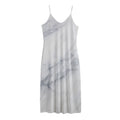 Smoke Grey Marble Print Jersey Midi Cami Dress