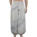 Smoke Grey Marble Print Lantern Pants