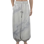 Smoke Grey Marble Print Lantern Pants