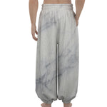 Smoke Grey Marble Print Lantern Pants