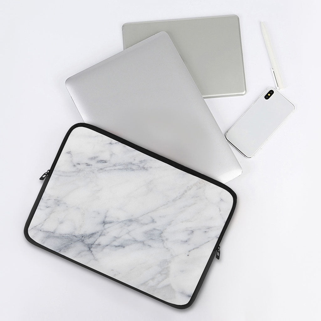 Smoke Grey Marble Print Laptop Sleeve