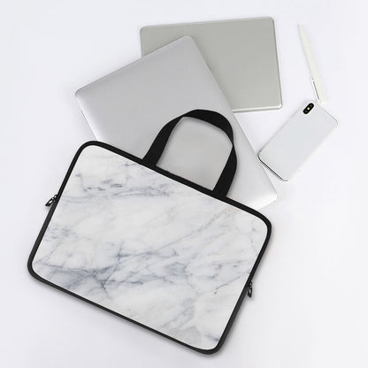 Smoke Grey Marble Print Laptop Sleeve With Handle