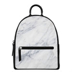 Smoke Grey Marble Print Leather Backpack