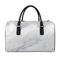 Smoke Grey Marble Print Leather Duffel Bag