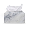 Smoke Grey Marble Print Leather Tissue Box Cover