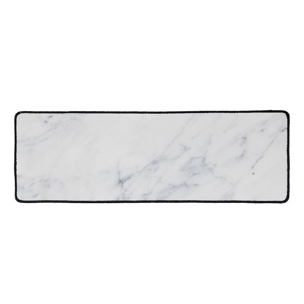 Smoke Grey Marble Print Long Kitchen Mat