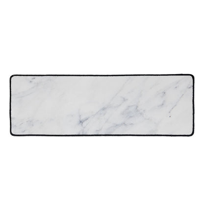 Smoke Grey Marble Print Long Kitchen Mat