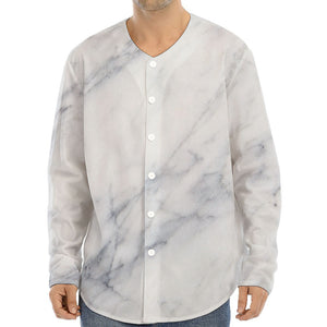 Smoke Grey Marble Print Long Sleeve Baseball Jersey