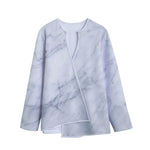 Smoke Grey Marble Print Long Sleeve Short Coat