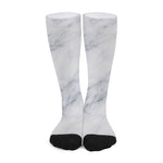 Smoke Grey Marble Print Long Socks