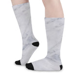 Smoke Grey Marble Print Long Socks