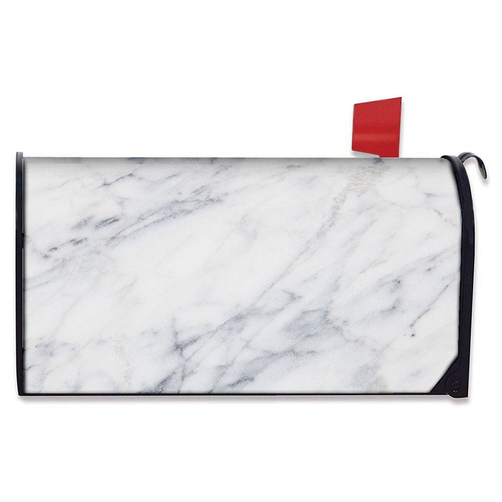Smoke Grey Marble Print Mailbox Cover