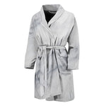 Smoke Grey Marble Print Men's Bathrobe