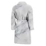 Smoke Grey Marble Print Men's Bathrobe