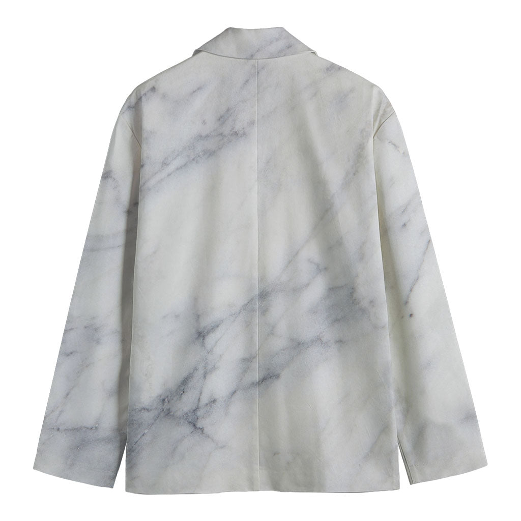 Smoke Grey Marble Print Men's Blazer