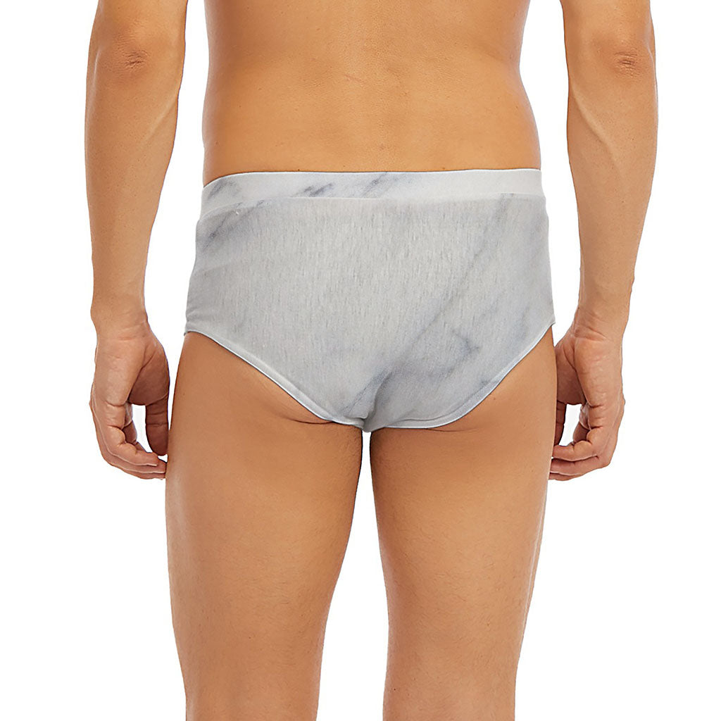 Smoke Grey Marble Print Men's Briefs
