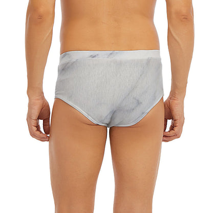 Smoke Grey Marble Print Men's Briefs