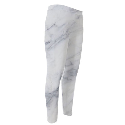Smoke Grey Marble Print Men's Compression Pants