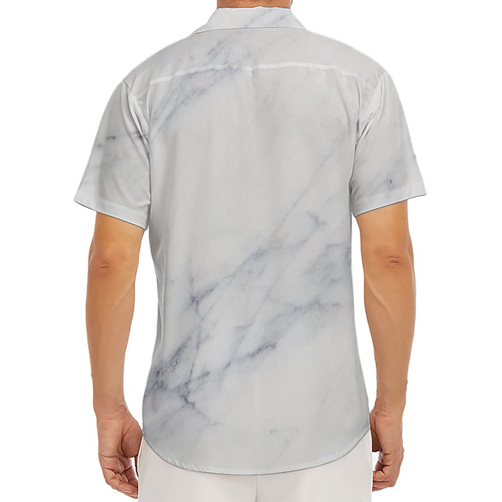 Smoke Grey Marble Print Men's Deep V-Neck Shirt