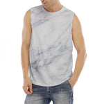 Smoke Grey Marble Print Men's Fitness Tank Top