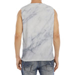 Smoke Grey Marble Print Men's Fitness Tank Top