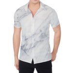 Smoke Grey Marble Print Men's Shirt