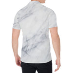 Smoke Grey Marble Print Men's Shirt