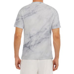 Smoke Grey Marble Print Men's Short Sleeve Rash Guard