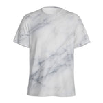 Smoke Grey Marble Print Men's Sports T-Shirt