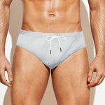 Smoke Grey Marble Print Men's Swim Briefs