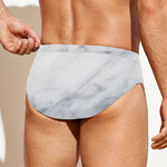 Smoke Grey Marble Print Men's Swim Briefs