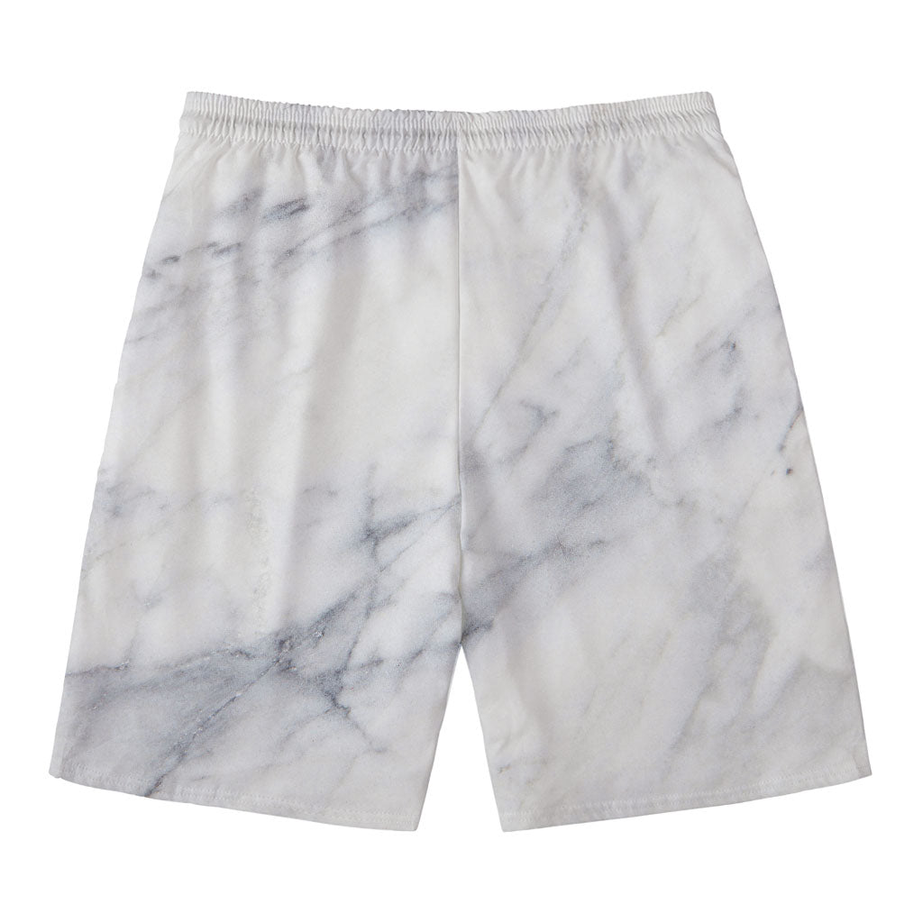 Smoke Grey Marble Print Men's Swim Trunks
