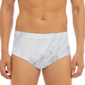 Smoke Grey Marble Print Men's Triangle Swim Briefs
