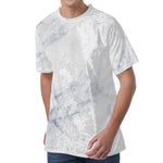 Smoke Grey Marble Print Men's Velvet T-Shirt