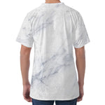 Smoke Grey Marble Print Men's Velvet T-Shirt