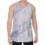 Smoke Grey Marble Print Men's Velvet Tank Top