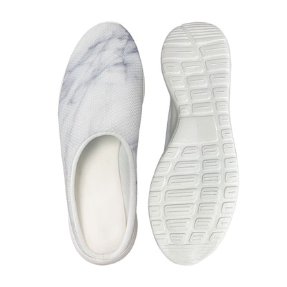 Smoke Grey Marble Print Mesh Casual Shoes