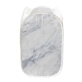 Smoke Grey Marble Print Mesh Laundry Hamper