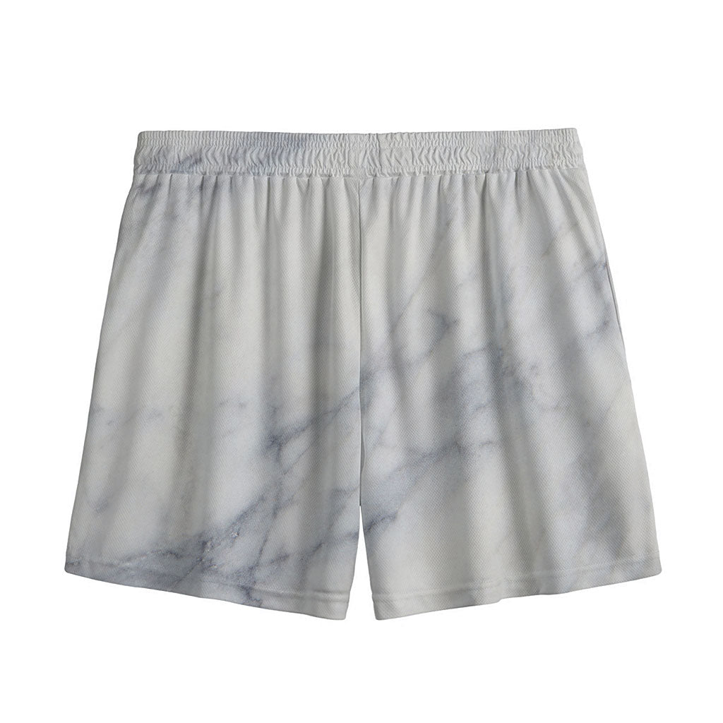 Smoke Grey Marble Print Mesh Shorts